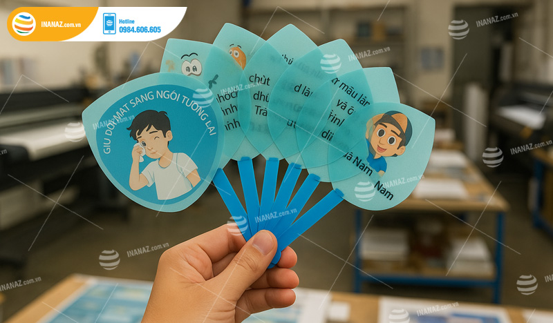 Mẫu quạt nhựa xòe cầm tay