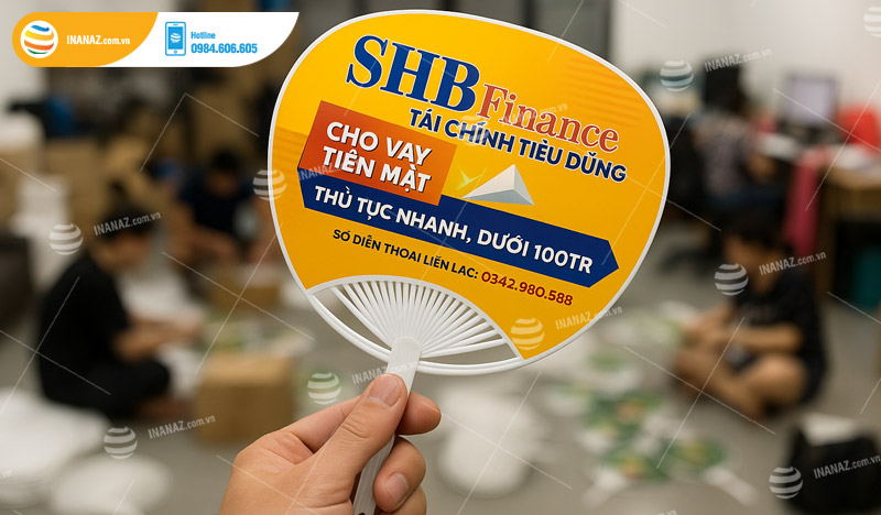 Mẫu quạt nhựa quảng cáo công ty bảo hiểm