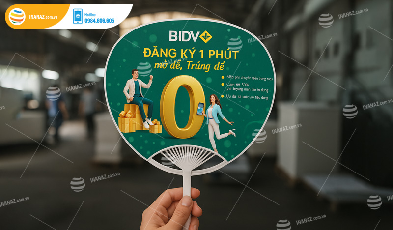 Mẫu quạt nhựa quảng cáo ngân hàng