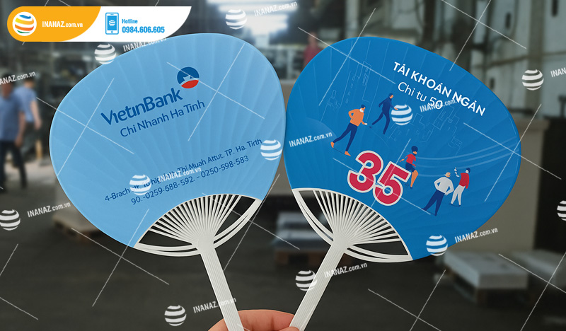 Mẫu quạt nhựa quảng cáo ngân hàng