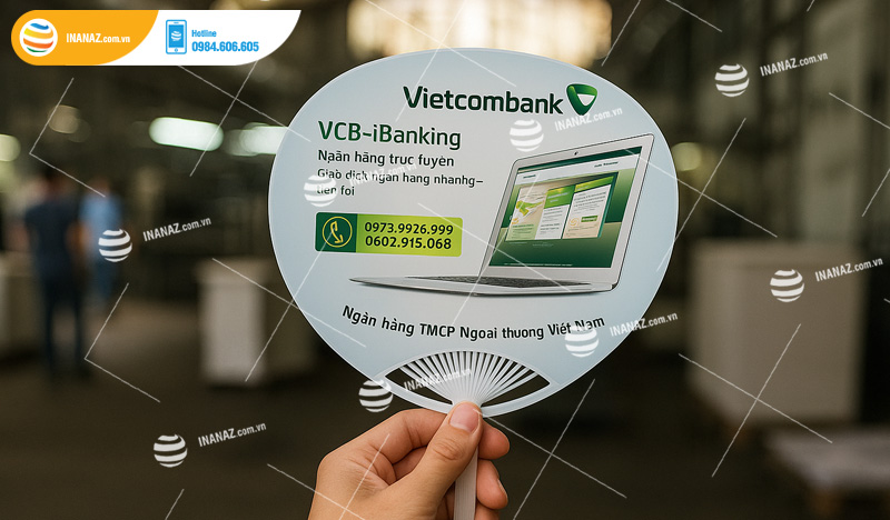 Mẫu quạt nhựa quảng cáo ngân hàng
