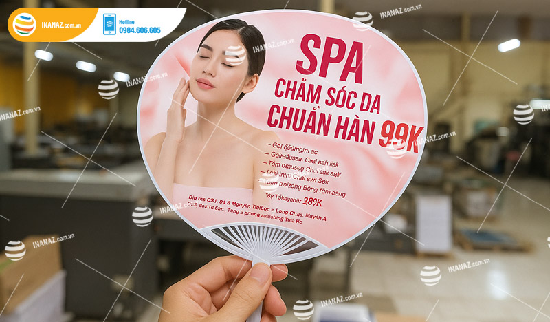 Mẫu quạt nhựa quảng cáo spa