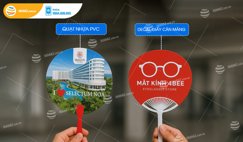So sánh quạt nhựa PVC với quạt nhựa decal cán màng