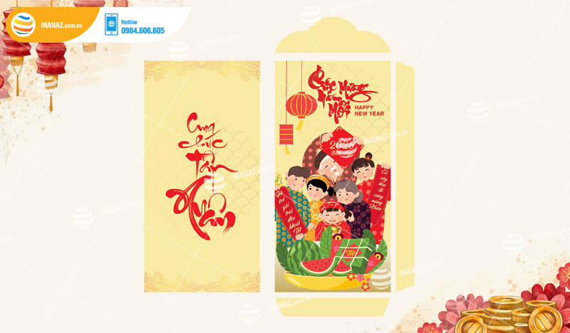 Mẫu bao lì xì Tết Bính Ngọ 2026