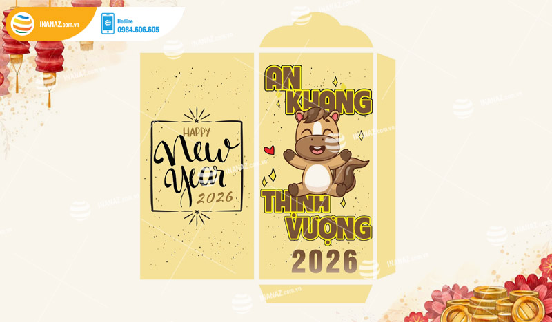 Mẫu bao lì xì Tết Bính Ngọ 2026