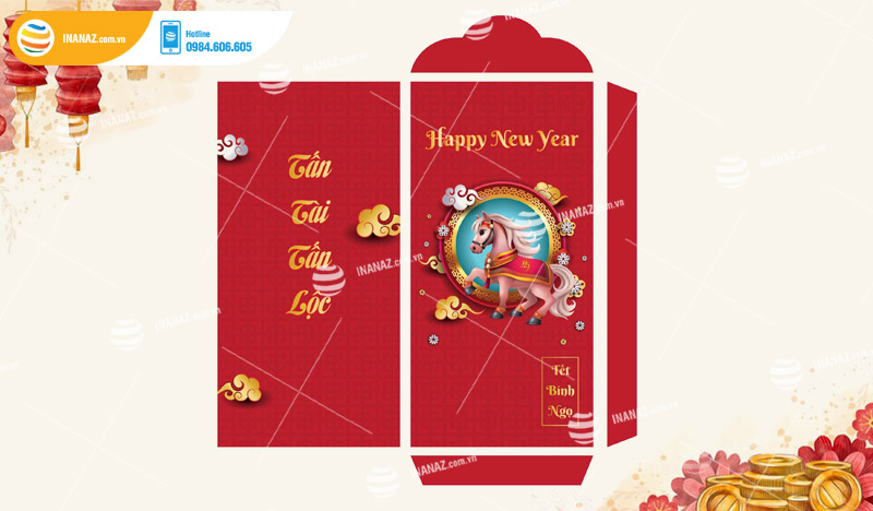 Mẫu bao lì xì Tết Bính Ngọ 2026