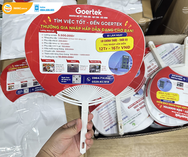 Mẫu quạt nhựa cầm tay công ty Goertek 