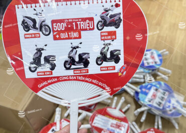 Mẫu quạt nhựa quảng cáo đại lý xe máy Giang Nhàn