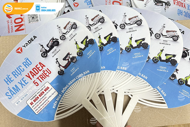 Mẫu quạt nhựa quảng cáo thương hiệu xe đạp điện YADEA