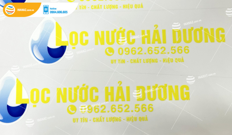 Mẫu tem nhãn nổi 3D thương hiệu Lọc nước Hải Dương