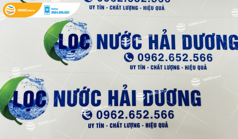 Mẫu tem nhãn nổi 3D thương hiệu Lọc nước Hải Dương