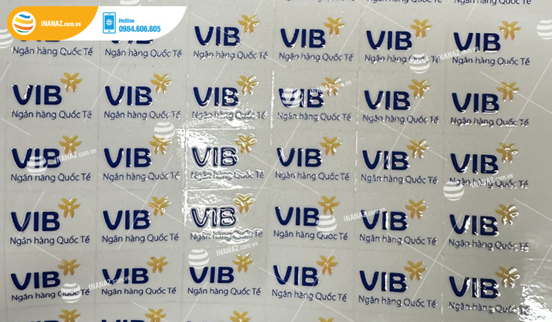 Mẫu tem nhãn 3D nổi cho ngân hàng VIB
