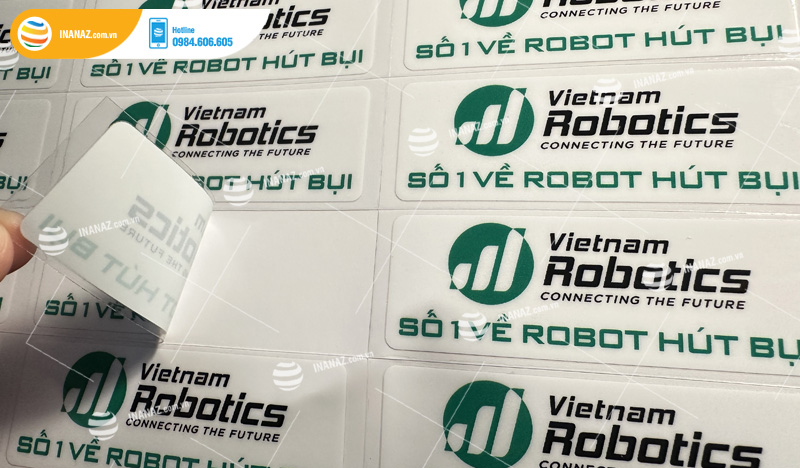 Mẫu tem nổi 3D thương hiệu máy hút bụi robotic Việt Nam