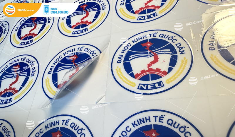 Mẫu tem decal nổi Đại học Kinh tế Quốc dân