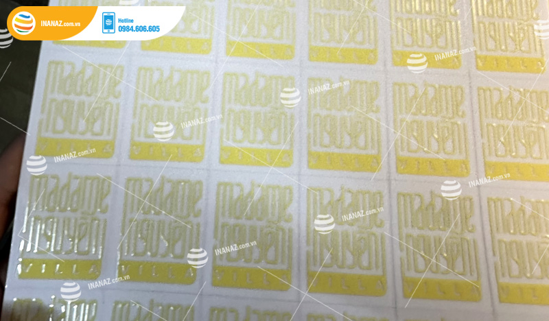 Mẫu tem decal nổi cao cấp cho Madame Nguyễn Villa