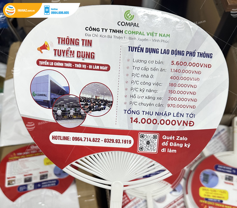 Mẫu quạt nhựa cầm tay Công ty Compal Việt Nam