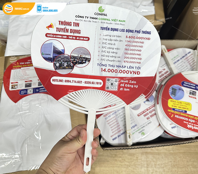 Mẫu quạt nhựa cầm tay Công ty Compal Việt Nam